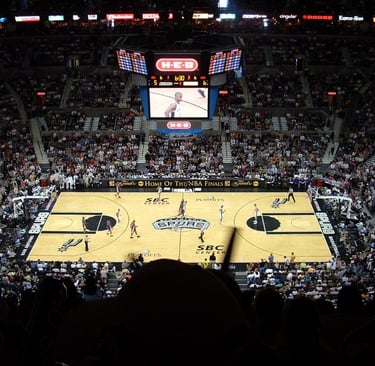 Interior of the Frost Bank Centre stadium, home of the San Antonio Spurs