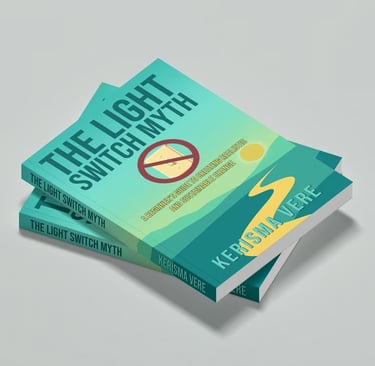 3d mock up of the paperback copy of The Light Switch Myth book written by Kerisma Vere 