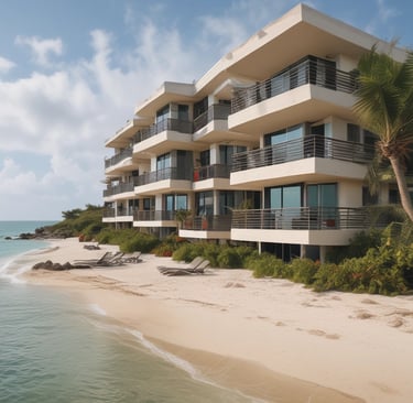 A modern apartment interior showcasing a stylish living room.