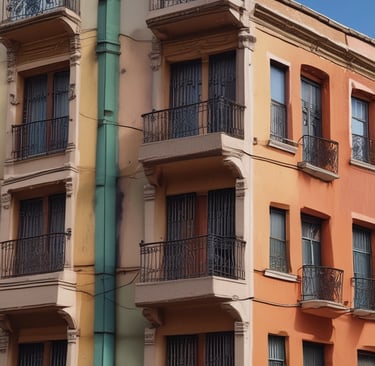 A modern apartment interior showcasing a stylish living room.