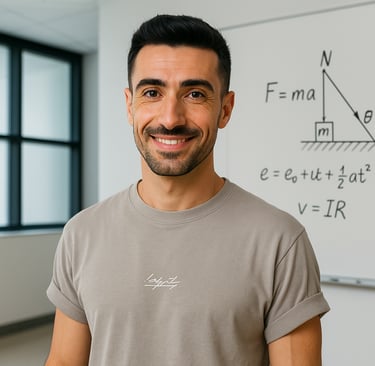 Josu Rodríguez, profesor de ciencias y fundador de ClasesDeJosu, impartiendo una clase