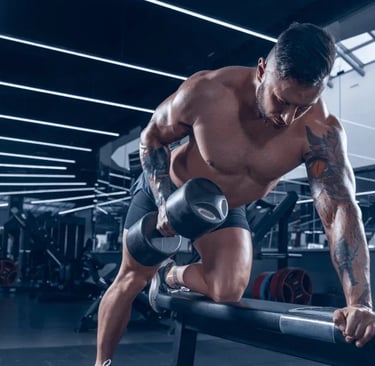 a man doing a barbell exercise on a barbell