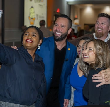 Austin Arthur with supporters, West Orange County, Orange County Florida election campaign