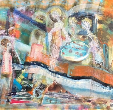 Auckland fashion week- acrylic on canvas, — Nikki Kelly
