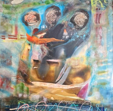 Group hug-  acrylic on canvas, — Nikki Kelly