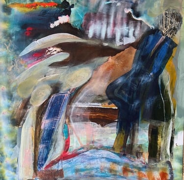 taking a peek of the southern lights- acrylic on canvas, — Nikki Kelly