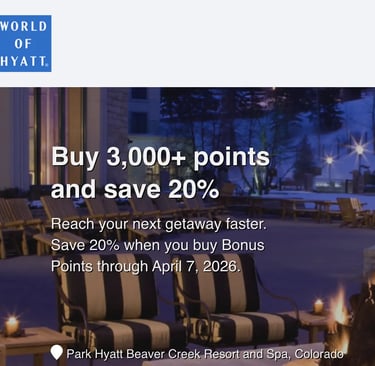 Hyatt buy point 20percent discount