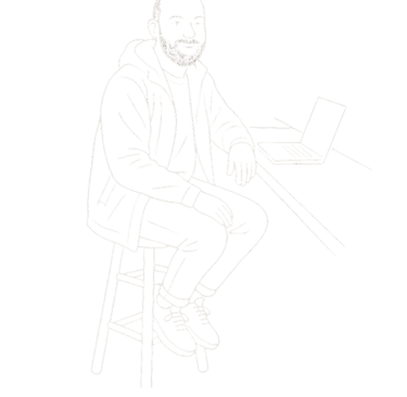 Outline of myself on a stool - Image for Homepage 