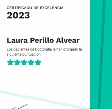 Certificado excelencia doctoralia 2023 Laura Perillo