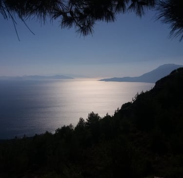 Uitzicht op de zee van Samos