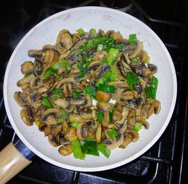 sautéed mushrooms and green onions 