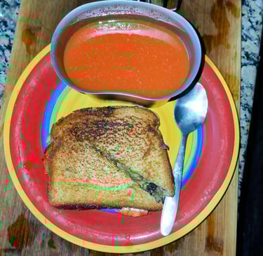 mushroom grilled cheese and tomato soup 