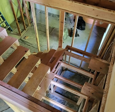 new staircase in center of home