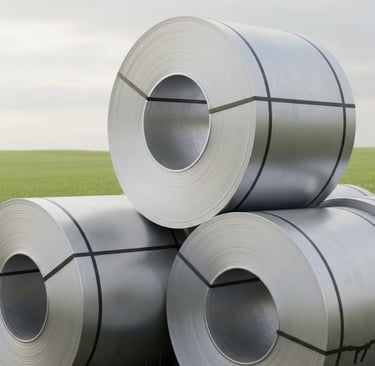 Close-up shot of aluminium coil surface texture demonstrating quality and finish.