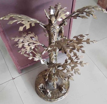 "Brass Sulfi tree sculpture – handcrafted tribal art – Bastar style home decor-for foreign trade"