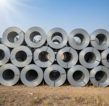 “Bulk export of Cold Rolled Steel Coils – strapped & palletized for shipping”