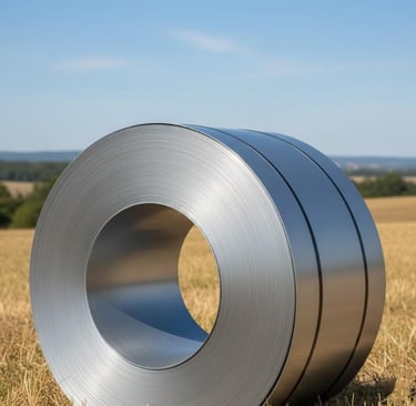 “Close-up texture view of Cold Rolled Steel Coil – fine finish, low tolerance”