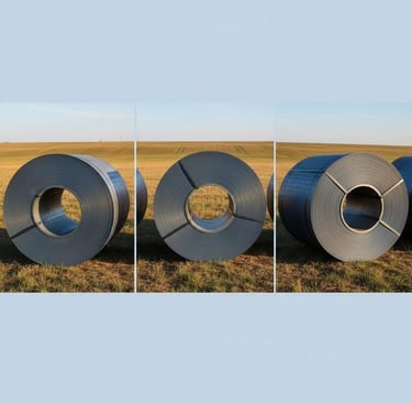 Top view of Hot Rolled Carbon Steel Coil with uniform winding