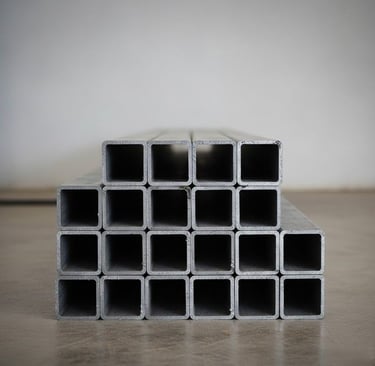 Bottom view showing thickness and corner finishing of square tubes.