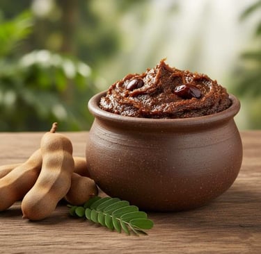 “Close-up of smooth Tamarind Paste texture – rich, natural, preservative-free product”
