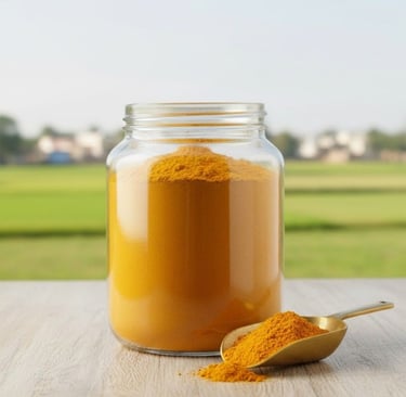 Packaging of turmeric powder for wholesale export orders.