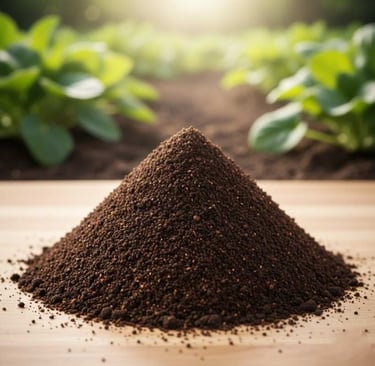 “Premium vermicompost front view – organic fertilizer for agriculture export”