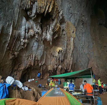 camp one near doline one in Hang son Doong Cave, Ke Bang National Park, Vietnam
