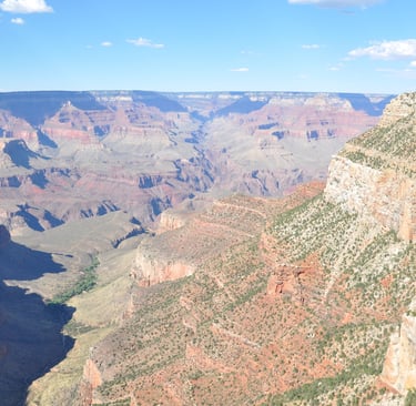 on a cliff overlooking the grand canyon