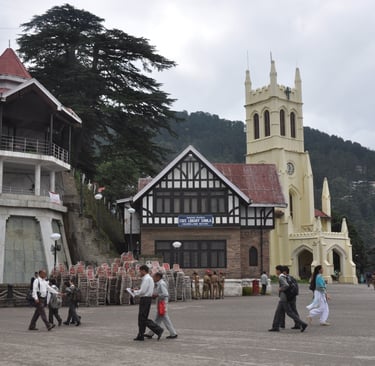 hight street and church, Shimla, Himachal Pradesh, India