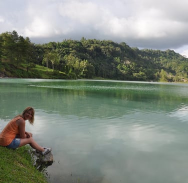 Lake Linow in the Minahasa Highlands, sulawesi, indonesia