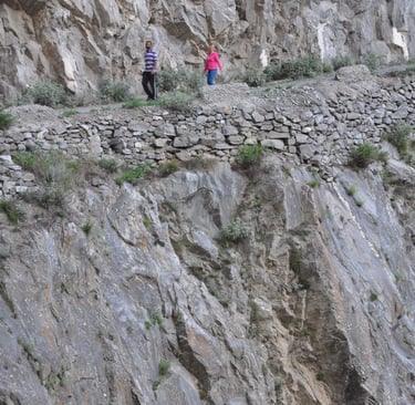 high mountain roads in kalpa, himachal pradesh, india