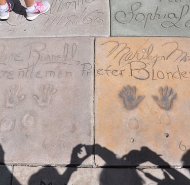 hand prints in the chinese theatre, hollywood walk of fame