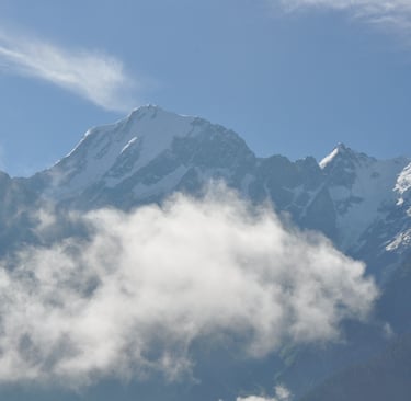 view of the Kailash mountains from Kalpa, himachal pradesh, india