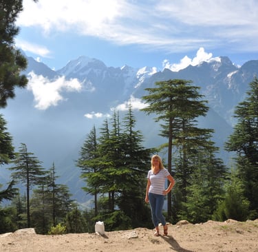 view of the Kailash mountains from Kalpa, himachal pradesh, india