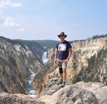 lower falls and the grand canyon of the yellowstone national park