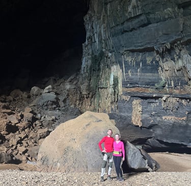 Taking in the size of Hang En cave, ke bang national park Vietnam
