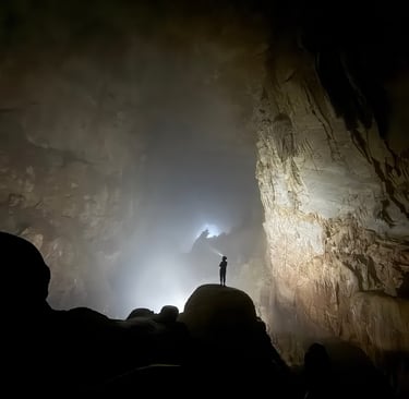 Looking through the Hopes dreams towards Hand of Dog, Son doong cave, Ke bang national park, Vietnam