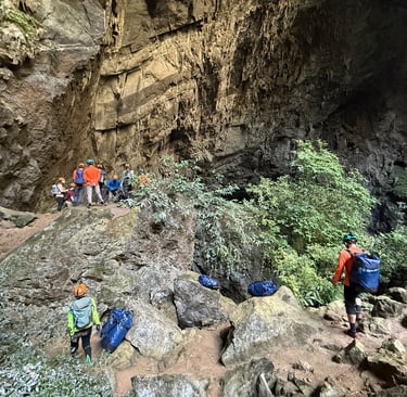 Looking down from the Garden Of Edam to camp 3, Hang Son Doong cave, Vietnam