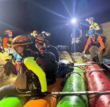 getting our shoes cleaned on rafts in passchendaele in hang son doong cave, vietnam