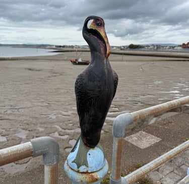 Bird sculptures in Morecambe, England