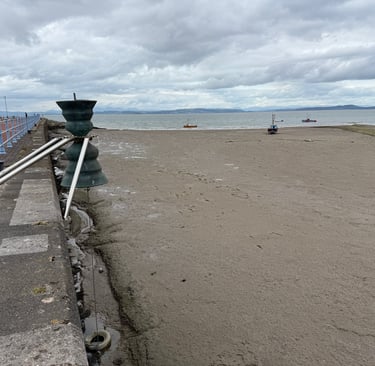 the time and tide bell in Morecambe, England