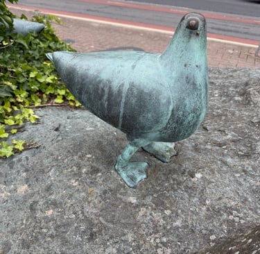 Bird sculptures in Morecambe, England