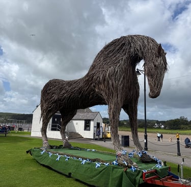 wicker horse in the little village of Kirkcudbrigh, Scotland