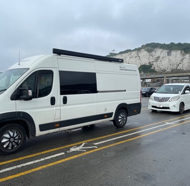 waiting for the ferry in Dover, UK