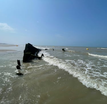 The beach at Leffrinckoucke, France