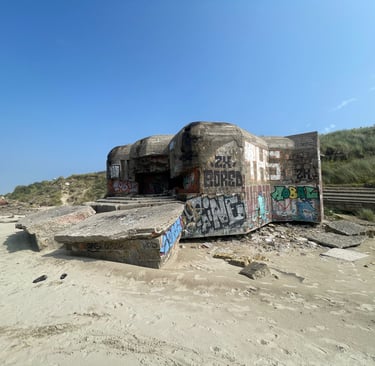 The beach and old ww2 defences at Leffrinckoucke, France