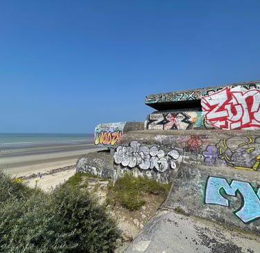 The beach and old ww2 defences at Leffrinckoucke, France