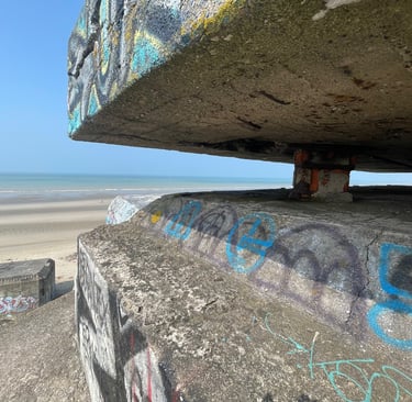 The beach and old ww2 defences at Leffrinckoucke, France