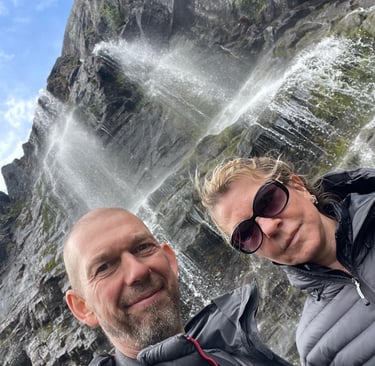 Flotane waterfall, flotvatnet lake, Aurland, Norway