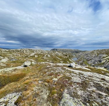 on the top of the mountains near Lysbotn, Norway